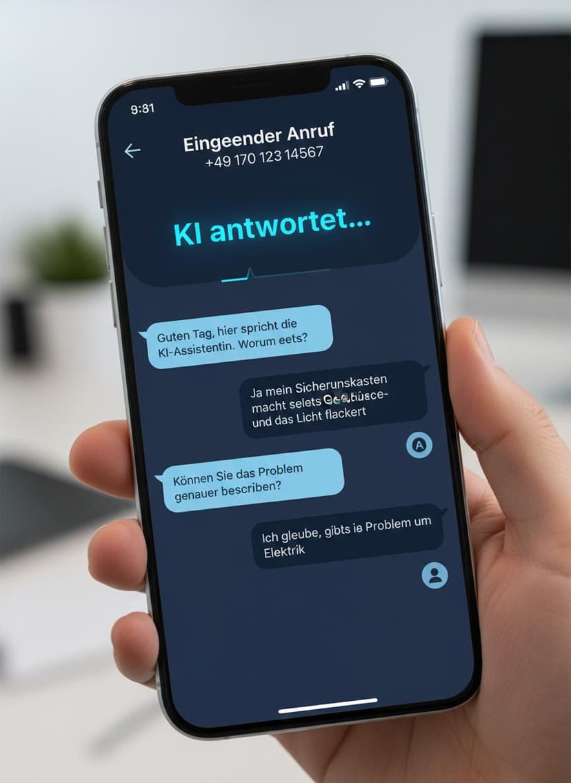 BureauFlow KI-Assistent nimmt einen Anruf entgegen